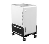 iMount CPU Holder Mobile PC Computer Floor Stand Trolley w/ 4 Wheels, Width Adjustable, in Black