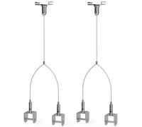 iMount ICMKT2WY Pair of 2-Way Ceiling Hanging Kits for Panels/Screens/Signage w/ 2m Steel Wire & Twist-On T-Bar Clip, 16kg Load
