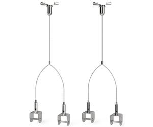 iMount ICMKT2WY Pair of 2-Way Ceiling Hanging Kits for Panels/Screens/Signage w/ 2m Steel Wire & Twist-On T-Bar Clip, Maximum Load 16KG