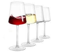 Imourari Red Wine Glasses 4 Set: 400ml Lead-Free Crystal Long Stem Hand Blown White Wine Glasses Gift for Women Tasting at Home Restaurant Wedding Party