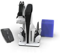 iMP PS5 & PS5 Slim DLX Multi-Function Stand DualSense Fan Charging Dock Storage