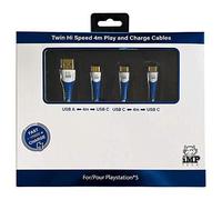 iMP Tech PS5 High Speed 4 Metre Play & Charge Cable Twin Pa (Sony Playstation 5)