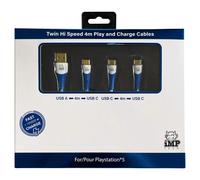 iMP Tech PS5TWINCHA USB-C Cable, White Twin Pack (Sony Playstation 5)