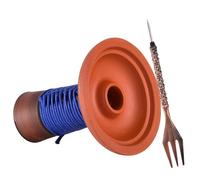 IMPACHETA Shisha Red Clay Hookah Cup Works Perfectly with Heat Management System and Attached Slats Poker Mace Fork for Hookah with Twisted Shape Accessories