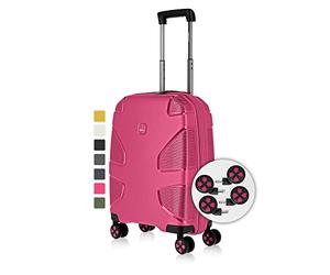 IMPACKT IP1 4-Wheel Hard case Made from Recycled Material, Sustainable Travel Suitcase with Interchangeable Click Wheels, Flora Pink, 76 cm (Größe L), Casual