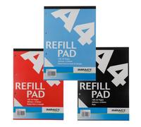 IMPACT A4 Refill Pad - 80 Sheets (160 Pages) Narrow Feint Ruled with Margin | BlueCover | Quality Writing Pad for School, College, Office & Home | Punched 4 Holes for Ring Binders