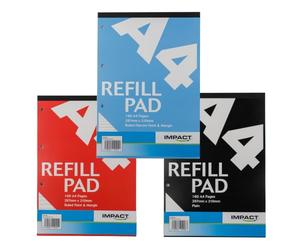 IMPACT A4 Refill Pad - 80 Sheets (160 Pages) Narrow Feint Ruled with Margin | BlueCover | Quality Writing Pad for School, College, Office & Home | Punched 4 Holes for Ring Binders