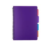 IMPACT A5 Project Notebook - 4 Subject Dividers, Durable Polypropylene Cover, Twin-Wire Bound, 100 Ruled Pages (200 Use), Section Tabs, A5 Ruled Project Book for School, Office & Home