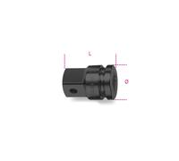 Impact Adaptor, 1/2" Female to 3/4" Male Drives, 44mm Length - Beta Tools 720/16