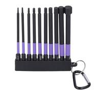 Impact Bit Set TS2 Alloy Steel 4in 100mm Violet High Strength Magnetic Screwdriver Bit Set with Base for Professional and DIY Projects