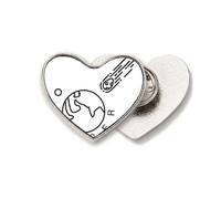 Impact Danger Earth Meteorites Heart Metal Pin Brooch Clip Love