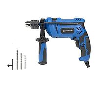 Impact Drill 0-3000/min No Load Speed,Including Depth Gauge, 2M Cable with BS Plug,5/6/8mm Drill,for Drilling Steel Masonry Concrete Wood