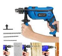 Impact Drill 850W, 3000RPM Hand Electric Hammer Drill with Depth Gauge & Variable-Speed Trigger & 360° Rotating Handle, Powerful Hammer for Drilling Steel Masonry Concrete Wood Brick