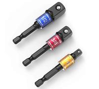 Impact Driver Socket Adapter, Convert Impact Driver Bit Set to 1/4”, 3/8”, 1/2” Extensions for Cordless Drills & Impact Wrenches, A Practical Gift for UK Dads, Husbands, and DIY Enthusiasts