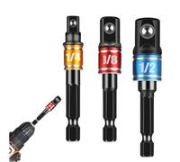 Impact Driver Socket Adapter Set - Convert Drill Bits to 1/4”, 3/8”, 1/2” Extensions for Cordless Drills & Impact Wrenches, A Practical Gift for UK Dads, Husbands, and DIY Enthusiasts