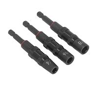 Impact Driver Socket Adapter Set, Vanadium Steel, 1 / 4in 3 / 8in 5 / 16in Flip Socket Bit Holder - Strong Magnetic Attraction, Rotatable Design for Screw Fastening, Durable and