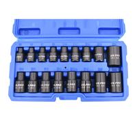 Impact E Torx Star Sockets Female E5 to E24 3/8? and 1/2'' Drive 17pc Set US Pro