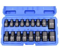 Impact E Torx Star Sockets Female E5 to E24 3/8? and 1/2'' Drive 17pc Set US Pro