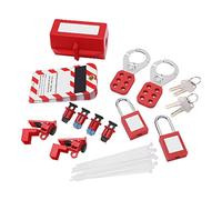 Impact- Electrical Circuit Lockout Tagout Kit Complete Set with Padlocks Hasps Tags for Industrial Hazardous Workplaces
