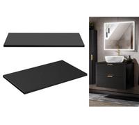 Impact Furniture 800mm Bathroom Worktop Black Countertop Moisture Resistant Mdf Laminate Wrapped Edging Adel