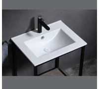 Impact Furniture Bathroom Basin Sink White Ceramic 600mm 60Cm Inset Single Bowl With Overflow Up