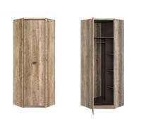 Impact Furniture Corner Wardrobe L Shaped Storage Hanging Rail Shelves Urban Grey Oak Effect Malcolm 1 Door Bedroom