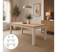 Impact Furniture Extendable Dining Table Beige Oak 4 6 8 10 Seater Large Extending 160-240Cm Net