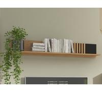 Impact Furniture Floating Wall Shelf Storage Display Shelving 135Cm Black Oak With Slats Vabres