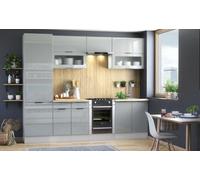 Impact Furniture Kitchen Cabinet Set 7 Unit 600mm Larder Pantry Storage Soft Close Modern Light Grey Gloss Fitted Kitchen Star