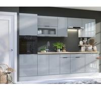 Impact Furniture Kitchen Cabinets Set 9 Units Tall Oven Housing Complete 3M Modern Light Grey Gloss Storage Fitted Kitchen Star