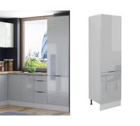 Impact Furniture Kitchen Larder Unit Tall Pantry Cupboard 600mm Storage Modern Dove Light Grey High Gloss Unit Star