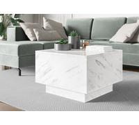 Impact Furniture Marble Coffee Table With Storage White Marble Effect Lift Up Square Top Side Table Moon