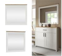 Impact Furniture Square Wall Mirror Shabby Chic White Wash Pine / Oak Effect Frame 90 X 96Cm Loksa