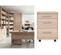 Impact Furniture Under Desk Storge Drawers Mobile Pedestal Unit Home Study Sonoma Oak Brw Office