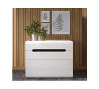 Impact Furniture Wide Chest 4 Drawers Storage Unit Modern White Gloss Black Brown Insert Azteca