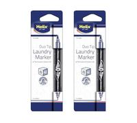 IMPACT Helix Dual Tip Fabric & Laundry Marker Pens - Twin Pack | Permanent Clothing Name Marker | Fine & Broad Tips | Ideal for School Uniforms, PE Kits, Workwear & Care Homes