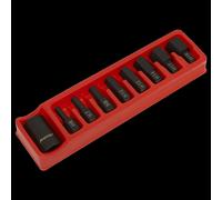 Impact Hex Bit & Holder Set 9pc 1/2"Sq Drive