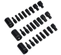 Impact Male Hex + Spline + Torx Bits Sockets with 1/2in Drive Bit Holder 27pc Set