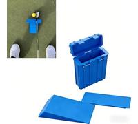 Impact Position Golf Swing Trainer - Wedge Training Aid for Chipping Practise, Improves Strike Quality & Swing Path with Guide Wall (blue)