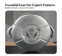 Impact-Ready Boxing Guard with Handles | Faux-Leather, Round Striking guard, for Gyms, Coaches, fighting Artists