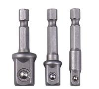 Impact Socket Adapter 3PCS 1/4" 3/8" 1/2" Socket Adaptor Set Hex Shank Drive Extension Bar Adaptor for Drill