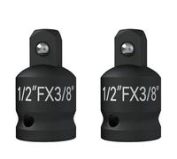Impact Socket Adapter Reducer Set, 2 Pcs Chrome Molybdenum Steel Drive Conversion Adapters, for Sockets and Impact Wrench(1/2FX3/8)