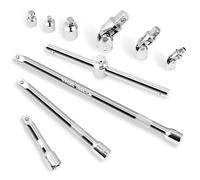 Impact Socket Extension Bar Set 10Pcs 3/8” Drive Extensions Socket Tool | Hakkin Impact Adapter Set with Universal Joint for Electric Wrench, Ratchet Wrench