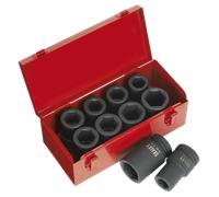 Impact Socket Set 10pc Deep 1"Sq Drive Metric/Imperial - Sealey AK689 New