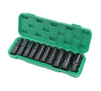 KATSU Deep Impact Socket Set 1/2 Inch Drive 10PCs, 10mm-24mm Mertic Automotive Trucks Tractors Engines Repairing DIY Mechanic Tool (Budget) 420444
