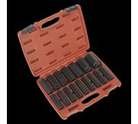 Impact Socket Set 16pc 1/2"Sq Drive Deep Metric