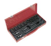 Impact Socket Set 19pc 1/2"Sq Drive Metric - Sealey AK5619M New