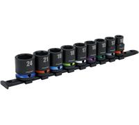 Impact Socket Set 9pc, 1/2" Drive Chrome Vanadium Steel Sockets