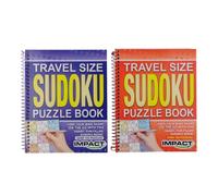 IMPACT Spiral Sudoku Book - 2 Pack | A5 Travel Size | Easy-Read Puzzles | Portable Brain-Training Activity Books for Adults & Seniors
