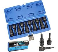 Impact Spline Bit Sockets 10pc 1/2 Inch Drive Triple Square Socket M5 - M18